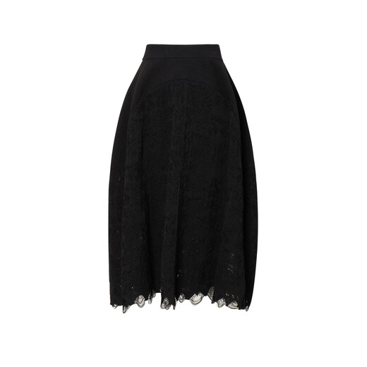 
LESS [Same Model in Zhou Xun] [Seiko Series] Spring texture lace jacquard waist skirt 2N3D12350 001/Black L