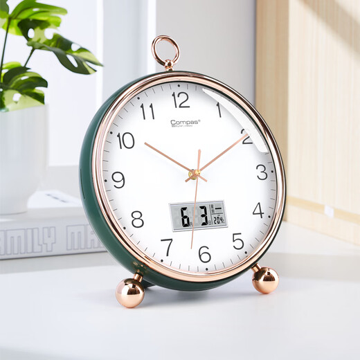 Kangbas simple table clock living room bedroom study desktop clock 2025 creative fashion table clock calendar quartz clock 3476Y calendar white (29 cm)