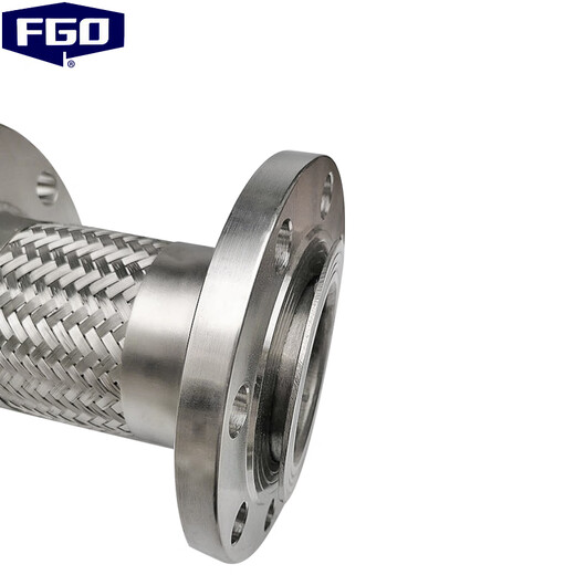 FGO stainless steel metal braided hose, overall 304, flanges at both ends PN16 DN125, 10 meters long BWG-16P
