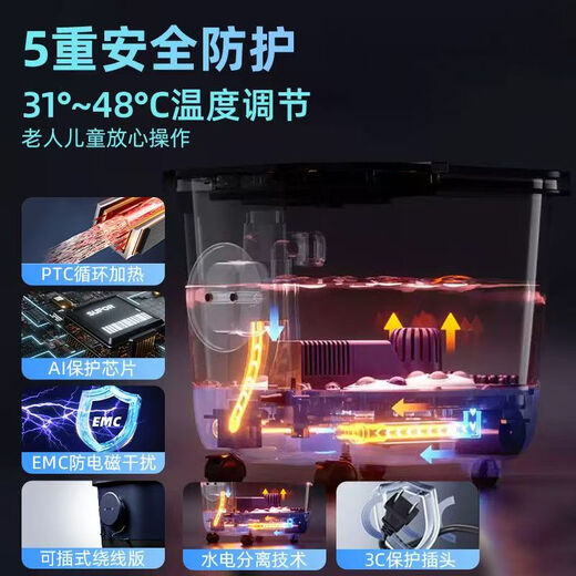 SUPOR footbath bucket, footbath, heated, automatic massage, 2025 new footbath basin, intelligent constant temperature fumigation integrated calf high and deep bucket, Mother's Day, Father's Day, Mid-Autumn Festival gift, upgraded model, constant temperature timer + three-speed massage + memory function + leakage protection