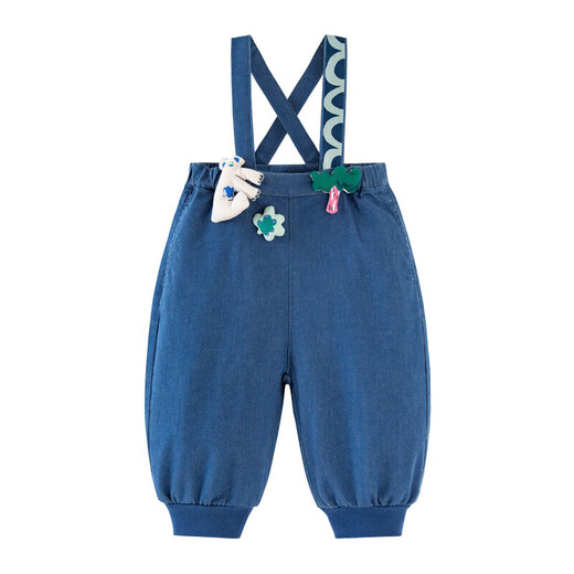 Minibala minibala soft denim boys and girls jeans 2024 baby fashion overalls bloomers