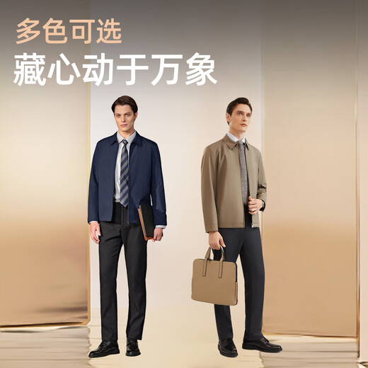 YOUNGOR Cotton Jacket Men's Lapel Short Cotton Jacket Polyester Fiber Removable Liner Men's Top Jacket Navy VMCJ429974FQA M 170/92A