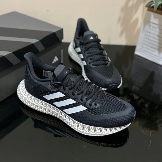 阿迪达斯 （adidas）男鞋女鞋2025新款夏季4D打印跑步鞋减震情侣运动鞋休闲跑步鞋 GX9249黑白 41