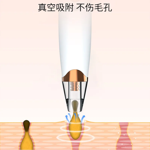 Jingxi self-operated blackhead suction device, facial small bubble cleaning device, acne pore deep blackhead removal beauty device, Chinese Valentine's Day gift for girlfriend, mother's birthday gift, ivory white, powerful suction, rechargeable model