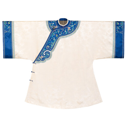 A city style catkins garden with deep flowers丨Autumn oriental simple luxury style retro Chinese embroidered blouse loose big-breasted embroidered original style robe beige big-breasted embroidered Qing Han women's robe S