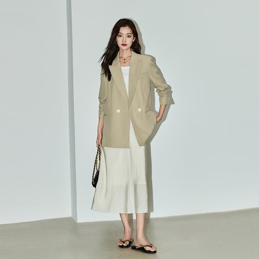 LILY Song Qian's в том же стиле, осенний новый женский стиль, элитный дизайн для поездок на работу, простой пиджак 322, серый, зеленый, S