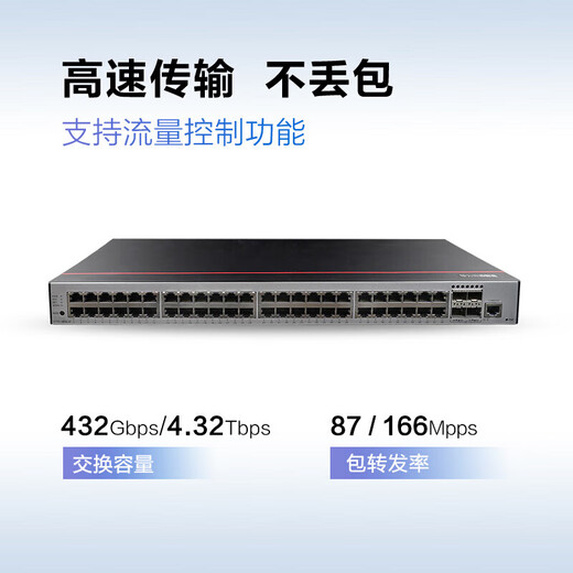 Huawei (HUAWEI) Kunling enterprise-class Gigabit switch 8 ports 24 ports 48 ports three-layer managed core Ethernet network splitter hub S5735S-L48T4S-A1 48 ports + 4 Gigabit optical streamlined version of small and medium-sized enterprise campus office high-speed networking