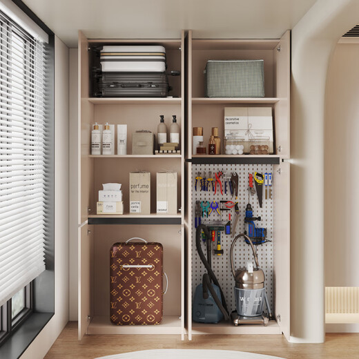 Pinjing Honeycomb Aluminum Balcony Cabinet Customized Storage Cabinet Waterproof Sunscreen Aluminum Alloy Balcony Storage Cabinet Bay Window Cabinet Storage Cabinet Four Doors Length 160cm Height 240cm Width 41cm