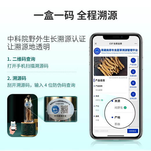 国坤堂【野生可溯源】野生冬虫夏草 西藏那曲新干虫草滋补礼品礼盒 6~7根/克 1克【多买升级礼盒】