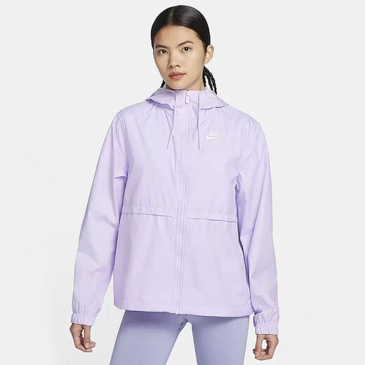 耐克（NIKE）外套女装夏季运动服宽松连帽休闲夹克梭织开衫上衣DM6180 DM6180-511浅紫色 XL