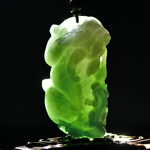 Una pieza de mano Jade Jade Pixiu de mil años, la pieza de mano de la mano de jade de gris hielo para hombres, el plato y el jade se pueden usar como colgantes de cintura, cinco pixiu estilo QZF3881i