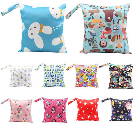 Baby waterproof baby hanging bag diaper bag diaper bag outside storage bag crib clothes diaper portable bag Dabai white large size 30*28CM