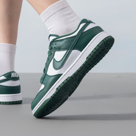 Nike (Nike) Zapatos de hombres oficiales Spring Spring New Cowhide Leather Sneakers sin deslizamiento, zapatos informales de bajo techo resistentes al desgaste DD1391-101-White y Green 42