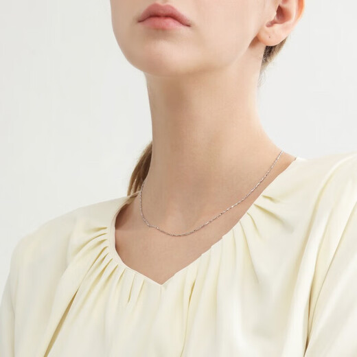 Chow Sang Sang Pt950 platinum necklace platinum chain clavicle chain for men and women 37256N price 40 cm 5 grams