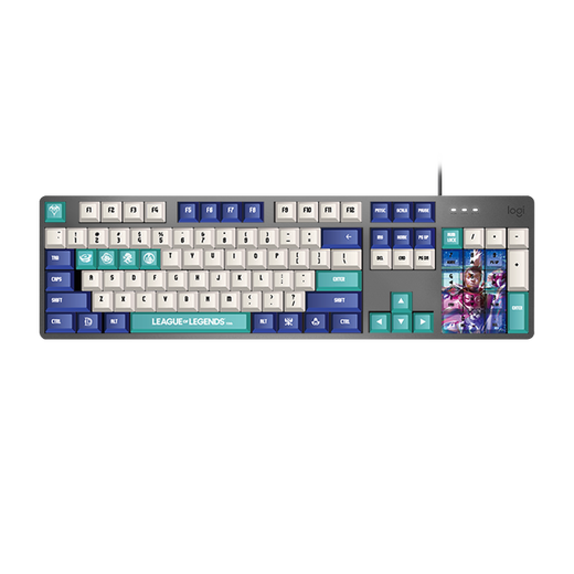 Logitech K845 Mechanisches Tastaturspiel E-Sport verdrahtet Tastatur Computer Office Tastatur Personalisierte benutzerdefinierte Keycap-Version Geben Sie Geschenke für Jungen Freundinnen K845 League of Legends Ike Limited Edition Tea Roll