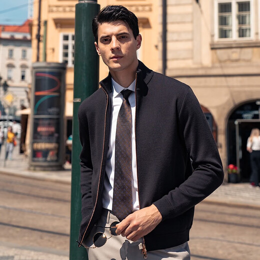 Mr. Bu Basulan Laine Fermeture Éclair Col Montant Veste Pour Homme Cardigan Pull Pull Tricoté Pour Homme BE12128 Hors Taille Liquidation Desert Camel 4XL (195)