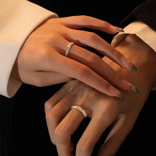 Shenglanxin couple rings, a pair of rings, high-end design, light luxury love token, Chinese Valentine's Day gift for girlfriend's birthday, free engraving, morning and evening couple rings