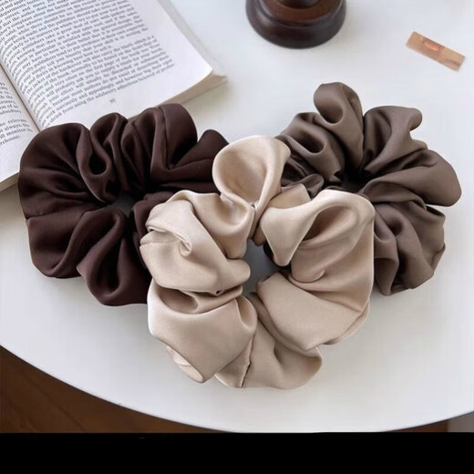 Xiao Panda high-end French Hepburn style black large intestine hair tie women's headband low ball head low ponytail hair accessory 2025 new style black Wang Churan's same style