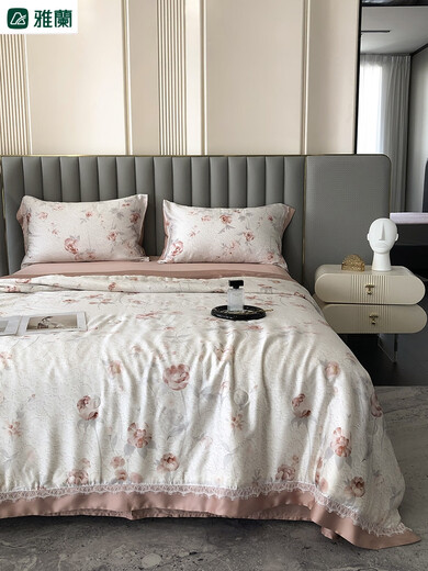 Yalan 120-count American light luxury Lyocell Tencel summer cool air-conditioned thin quilt washable bed four-piece set Lace Rose-Red llg 200*230cm double summer quilt Yalan 120-count American light luxury Lyocell Tencel summer cool air-conditioned thin quilt washable bed four-piece set Lace Rose-Red llg 200*230cm double summer quilt