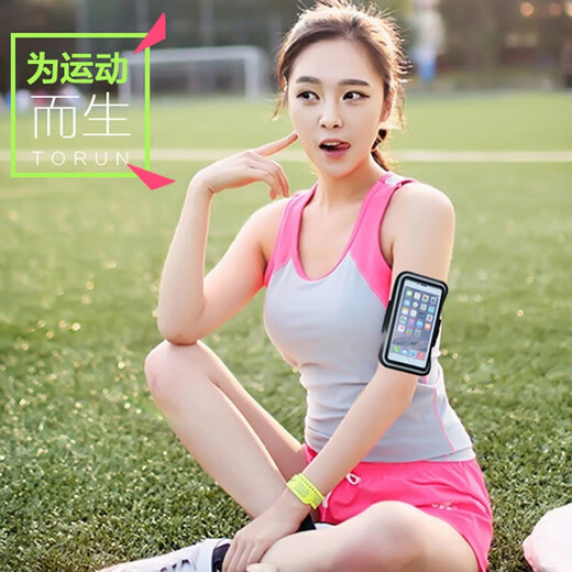 Running mobile phone bag sports arm bag wrist bag fitness comfort mobile phone arm bag ultra-light portable touch screen mobile phone bag applicable (6-6.5 inches) black