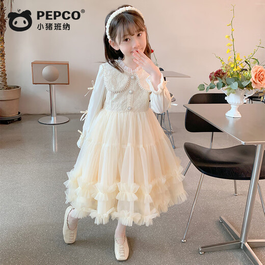 Piggy Banner (PEPCO) Children's Princess Dress Autumn and Winter Girls Fashionable Birthday Winter Dress Girls Dress Autumn and Winter Champagne 130