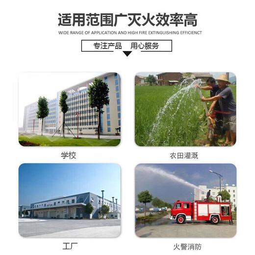 Minggu Fire Hose Type 8-65-25 Fire Equipment Fire Hose Water Pipe Agricultural High Pressure Thickened Wear-Resistant Cloth Water Hose Water Hose + Connector 1 Set