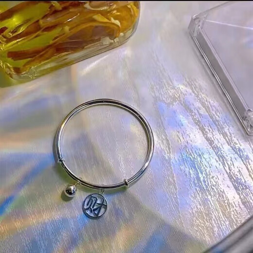 莫比乌斯环在逃公主蝴蝶结铃铛手镯女开口可调节闺蜜手环气质首饰 M1479【双环福字手镯1个装】