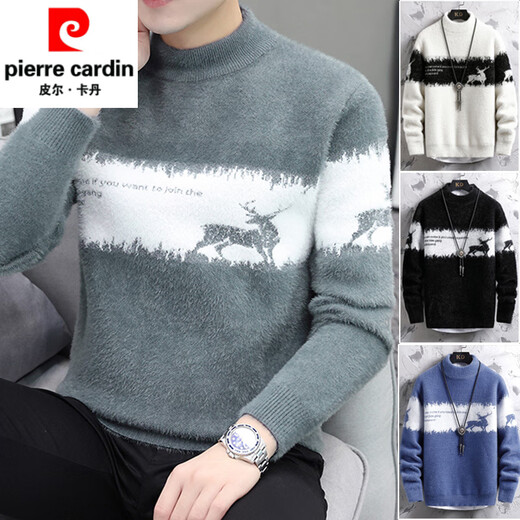 Pierre Cardin Mink Pulte en peluche pour hommes Salle de col roulé à col roulé pour l'hiver BRANDE BRESSE BASE COLLORAGE COLD MIDE MILD MIDE COLLAI