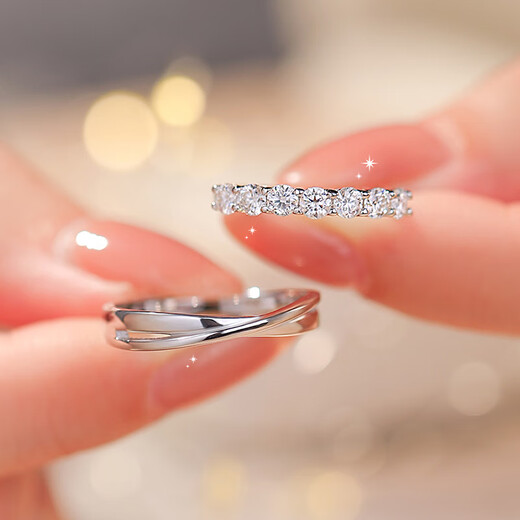 MZMZ platinum couple ring pt950 platinum knot engagement ring Valentine's Day birthday gift for girlfriend and wife local warehouse/next day delivery - light luxury moissanite couple ring