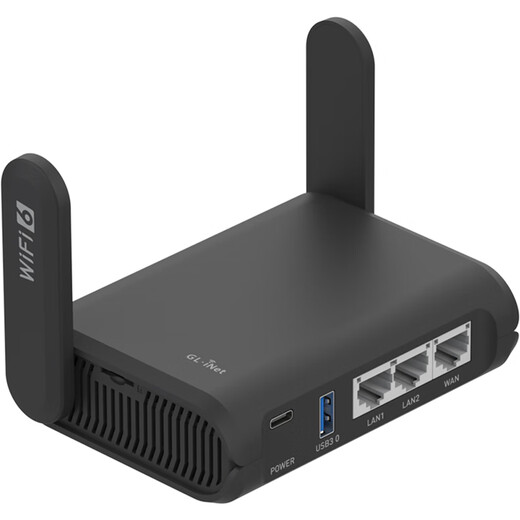 GL INET GL-AXT1800 Gigabit router wifi6 portable mini smart home port dual-band wireless with USB small NAS network storage supports Qiyou Online Treasure GL-AXT1800 (adapter not included)