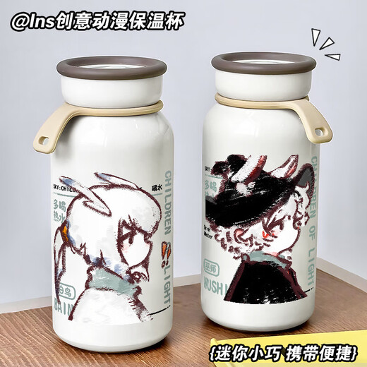 
Xiong Zhechaguanghui surrounding water cup thermos thermos cartoon 2D water cup milk coffee cup portable sun travel cream thermos--XU695 cat head 400ml large capacity