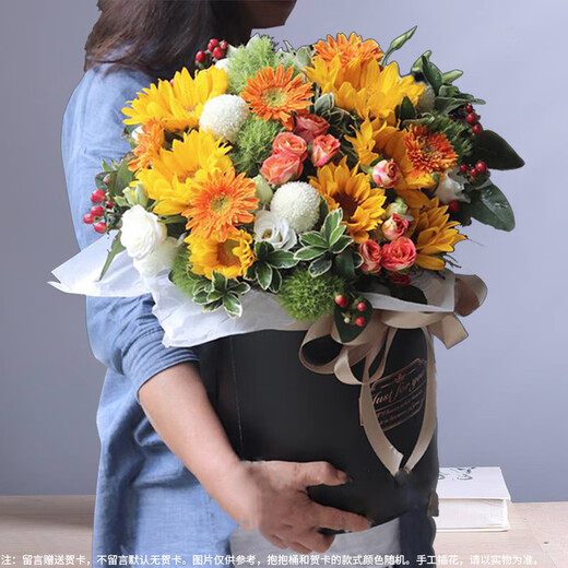 Ranzi Flowers Flower Express delivers in the same city, sunflowers mix and match, hug bucket roses, birthday gifts for girlfriends and lovers, real flowers, hug bucket mix and match