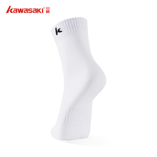 kawasaki川崎羽毛球袜男毛巾底运动短袜子A6102（三双装)  白灰黑 均码 