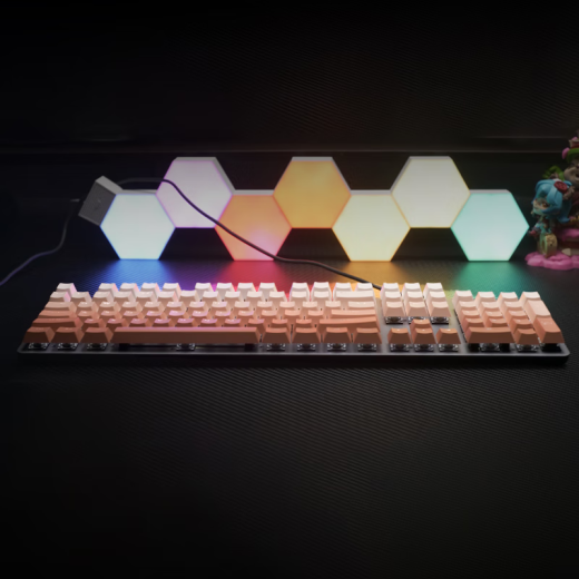 罗技（Logitech）K845机械键盘游戏电竞有线键盘电脑办公键盘个性定制键帽版送男生女友礼物 K845绯红渐变版 青轴