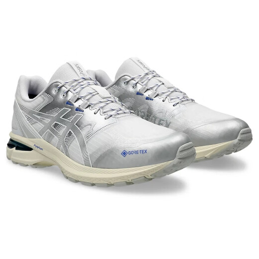 ASICS Chaussures pour hommes Gel-Terrain GTX automne et hiver Nouveau imperméabilisation d'usage antidérapant sans glissement extérieur chaussures de sport pour hommes riz gris-blanc 1203a457-100 37