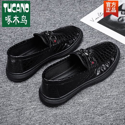 Woodpecker Official Wenzhou Genuine Leather printemps nouveaux chaussures masculines de style coréen de style coréen.