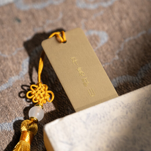 Zhang Xiaofeng bookmark metal Chinese style antique brass creative book French festival gift bookmark high-looking four treasures study decoration thousands of miles of rivers and mountains bookmark gift box (pair)