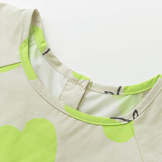 Mini Bala girls short-sleeved shirt summer baby skin-friendly soft cotton sweet children's shirt green tone 00344 90