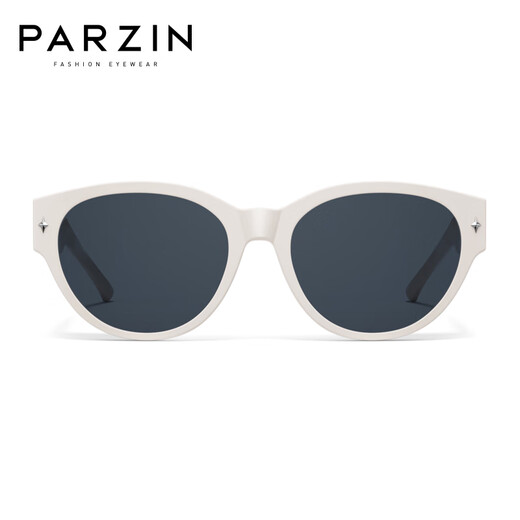 Lunettes de soleil polarisées parzine pour hommes et femmes, Cat à la mode Eye grand cadre Myopie Couverture Verre Protection de soleil Lunettes de soleil PZ12117 Milk Salt Blanc