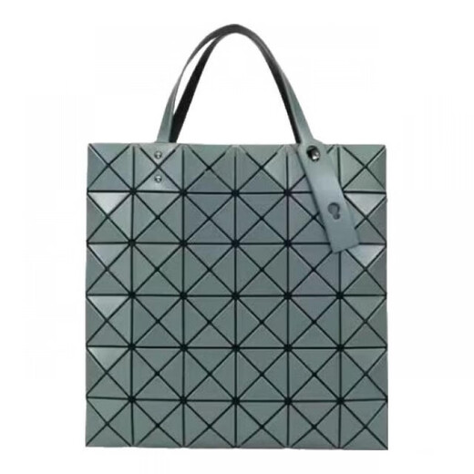 三宅一生（ISSEY MIYAKE）Matte六格哑光大容量PVC托特包Tote包购物手提单肩包七夕礼物 灰绿色BB06-AG671-64