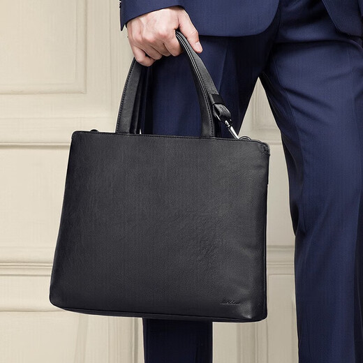 MashaLanti men's business briefcase large capacity office laptop bag simple shoulder crossbody bag birthday gift
