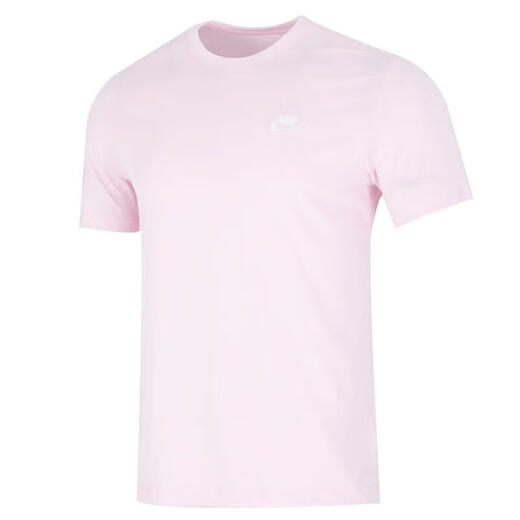 耐克（NIKE）短袖T恤男士2025夏季新款运动服针织透气半袖圆领休闲上衣半袖 纯棉AR4999-686粉色 L 建议身高170-175体重120-140斤