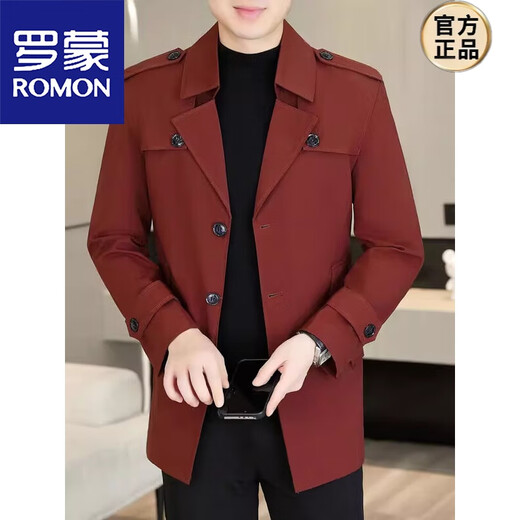 ROMON windbreaker men's short casual coat lapel youth handsome 2025 autumn and winter new coat men's 76 styles black plus velvet plus thicker L recommended 110-125 Jin Jin equals 0.5 kg