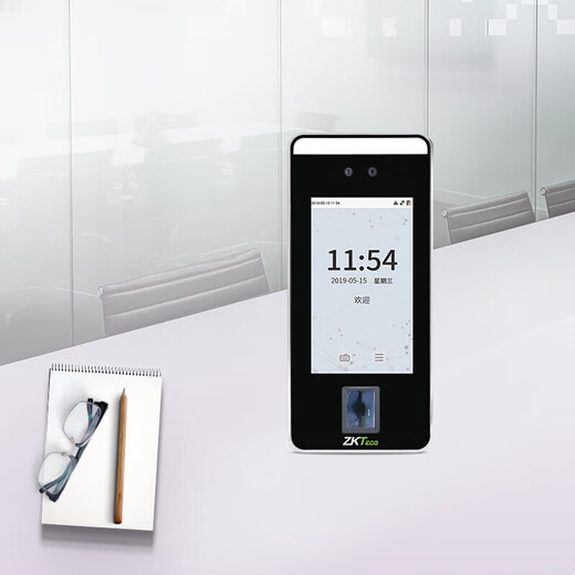 ZKTECO 熵基FS600飞书智能WIFI云考勤机 多光谱动态人脸识别门禁机 指纹人脸考勤门禁一体机门禁系统 套餐6:双开防盗门/消防门/木门/铁门（包安装）
