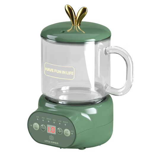 Small Pumpkin Melon Office Health Pot Ceramic Health Cup Electric Stewing Cup Home Multifunctional Mini Glass Tea Maker Olive Green 0.6L Glass Style Set