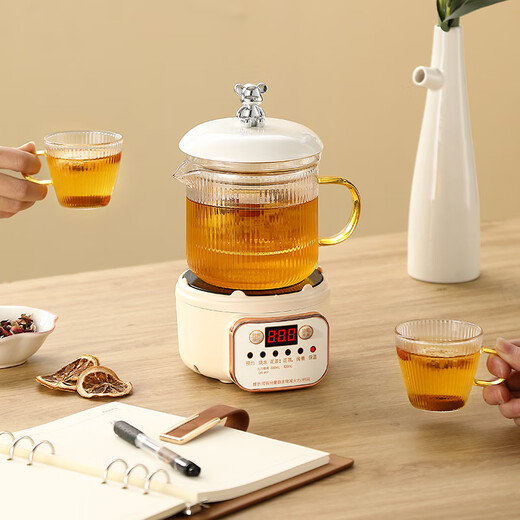 Mini multifunctional health pot all-glass electric ceramic stove health kettle small office tea maker 2024 new teapot mini flower teapot health cup for one person smart electric ceramic stove + 1.05L glass cup + glass tea drain