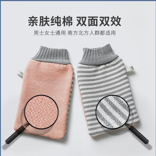 Bath towel, double-sided back rub artifact for bathing, powerful mud rub without pain, household coarse grit men's and women's gloves, Nordic blue