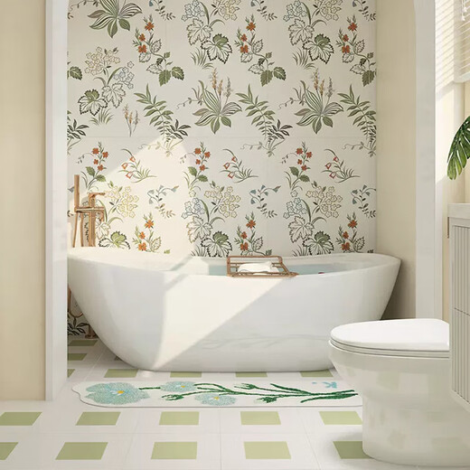 Azulejos de pared de fondo de baño de estilo xmsj de baño cremoso 600x1200 Morandi Medias de pared Flower Tiles 600 mm1200mm 691