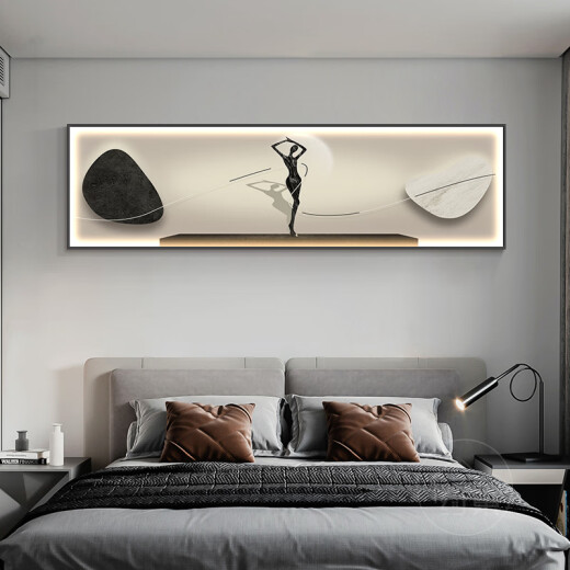 Abstract character bedroom bedside decoration painting light luxury feeling master bedroom second bedroom room background wall hanging painting hotel pattern JD15253 200*60cm suitable for 2 meters bed or living room