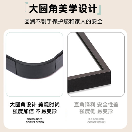 华恺之星 穿衣镜全身镜家用卧室宿舍试衣镜网红壁挂落地镜子JY65黑150*40